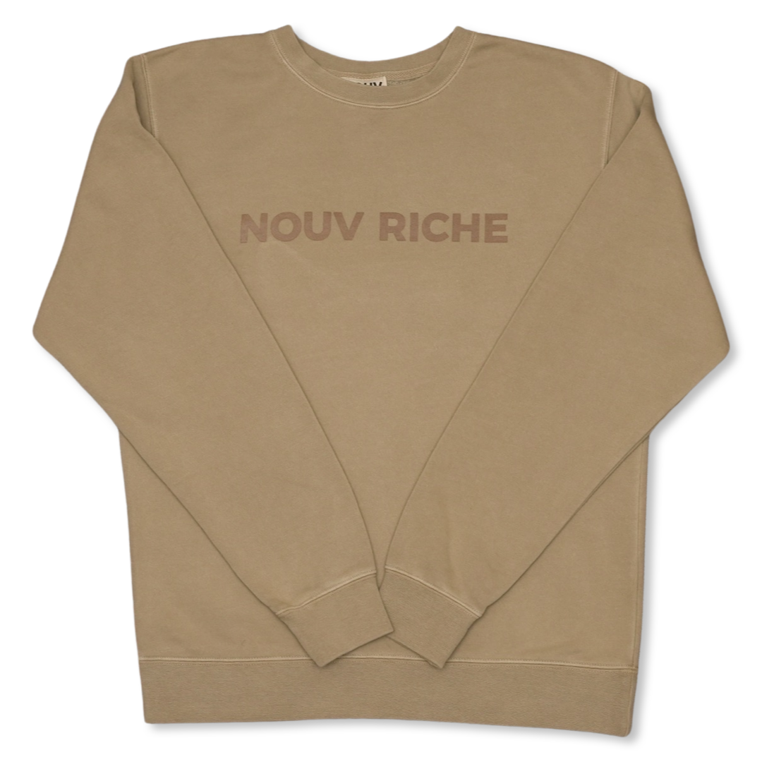 TEXT LOGO CREWNECK SWEATER (BEIGE)