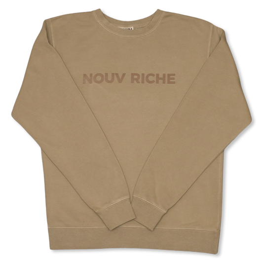 TEXT LOGO CREWNECK SWEATER (BEIGE)