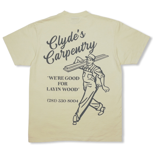 CLYDE'S CARPENTRY "LAYING WOOD" (CRÉME/GREY)