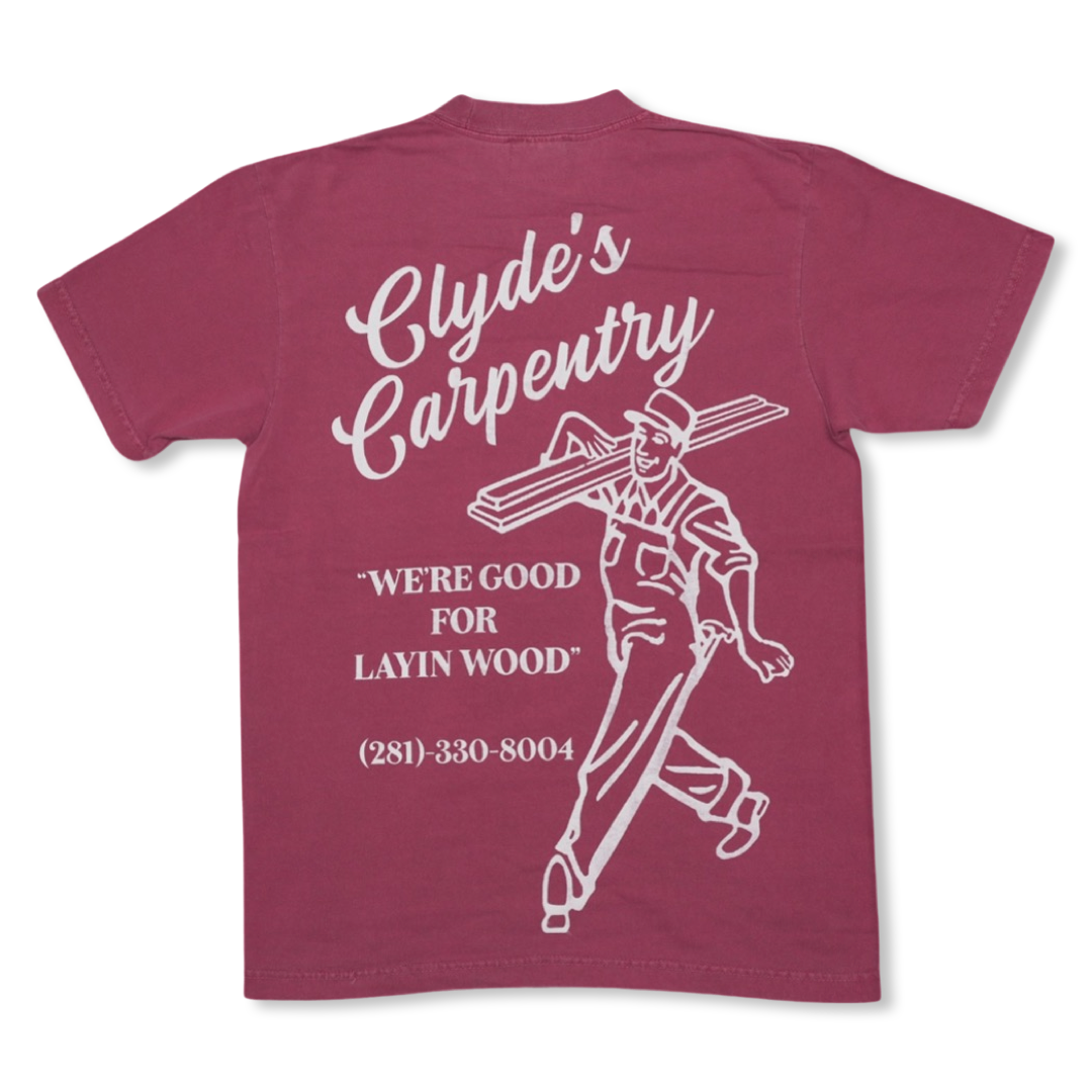 CLYDE'S CARPENTRY "LAYING WOOD" (BURGUNDY)