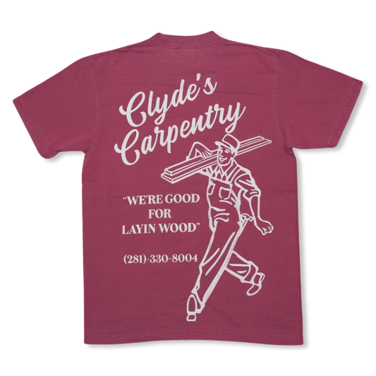 CLYDE'S CARPENTRY "LAYING WOOD" (BURGUNDY)