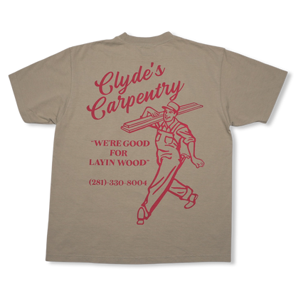 CLYDE'S CARPENTRY "LAYING WOOD" (OAT/RED)