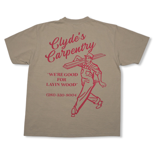 CLYDE'S CARPENTRY "LAYING WOOD" (OAT/RED)