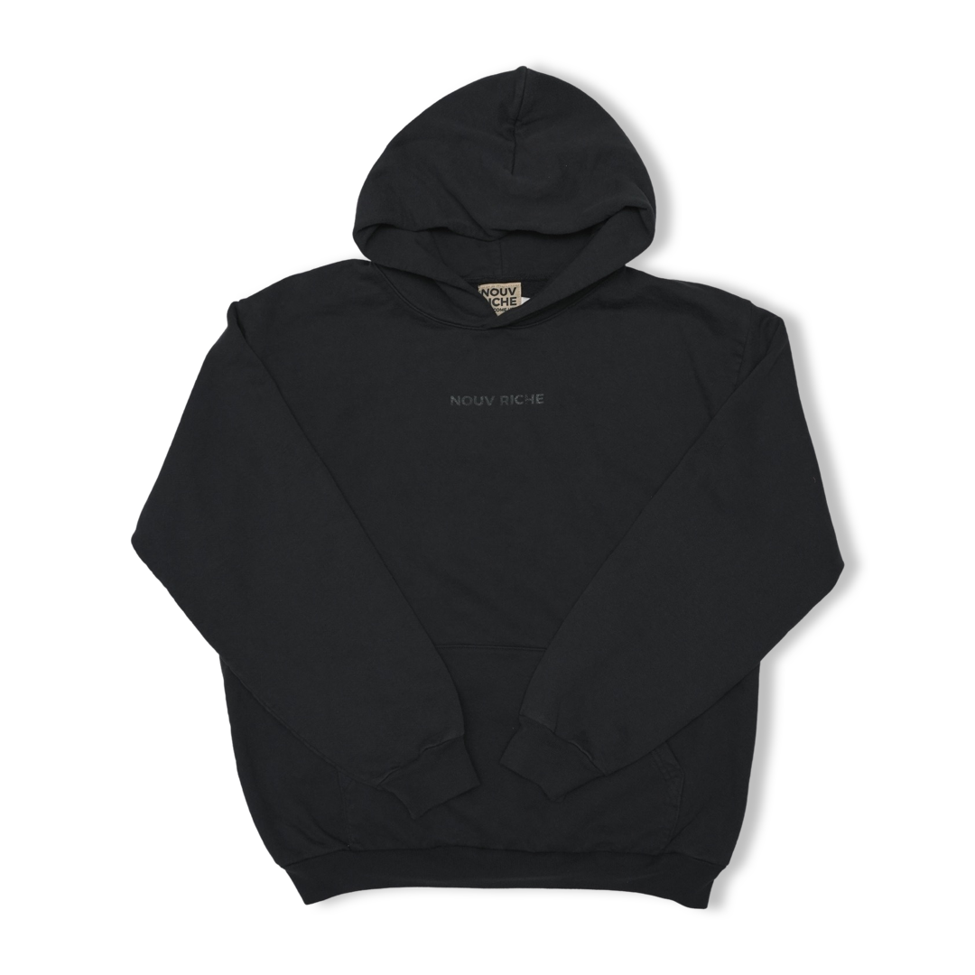 "FINE PRINT" HOODIE (BLACK)