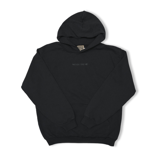 "FINE PRINT" HOODIE (BLACK)